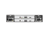 Rear view of the 2 U disk enclosure with DC module